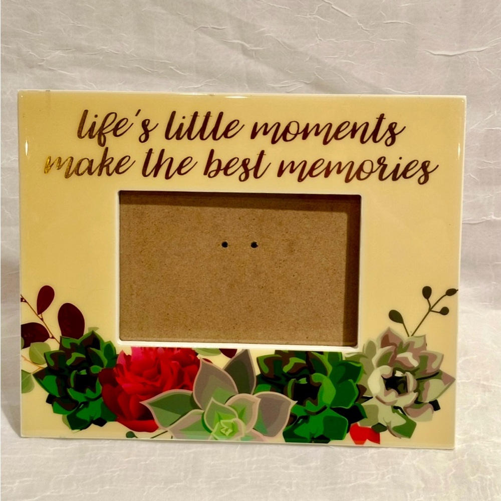 Floral Accent Photo Frame - Cream and Red